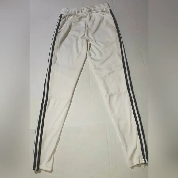Adidas track pants and joggers. White with black stripes. Unisex youth XS. - Picture 3 of 14